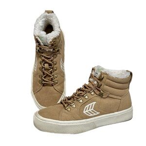 Cariuma Caturi Camel Vegan Suede Ivory Logo Boot High Top Sneaker Size 7